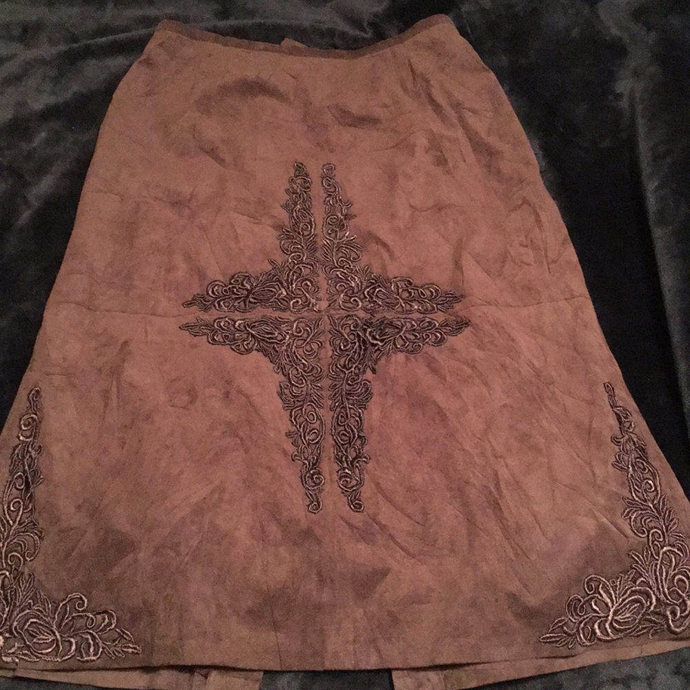 Brown suede skirt